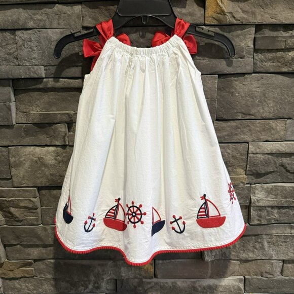 Rachel Zoe Dress Nautical Sundress Patriotic July 4th Summer Lake 12 Months - Picture 2 of 4